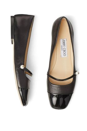 Elisa ballet flats with square toe Jimmy Choo | ELISAFLATPTZBLACK/BLACK